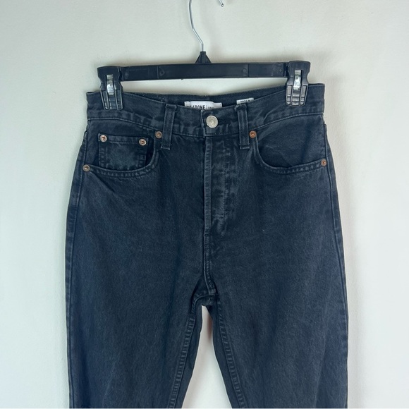 Re/Done 90s High Rise Black Distressed Ankle Jeans Size 25 - Picture 3 of 9